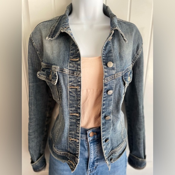 French Connection UK (FCUK) Jean Jacket w/ Button Cuff Sleeves Sz Medium - Picture 2 of 6